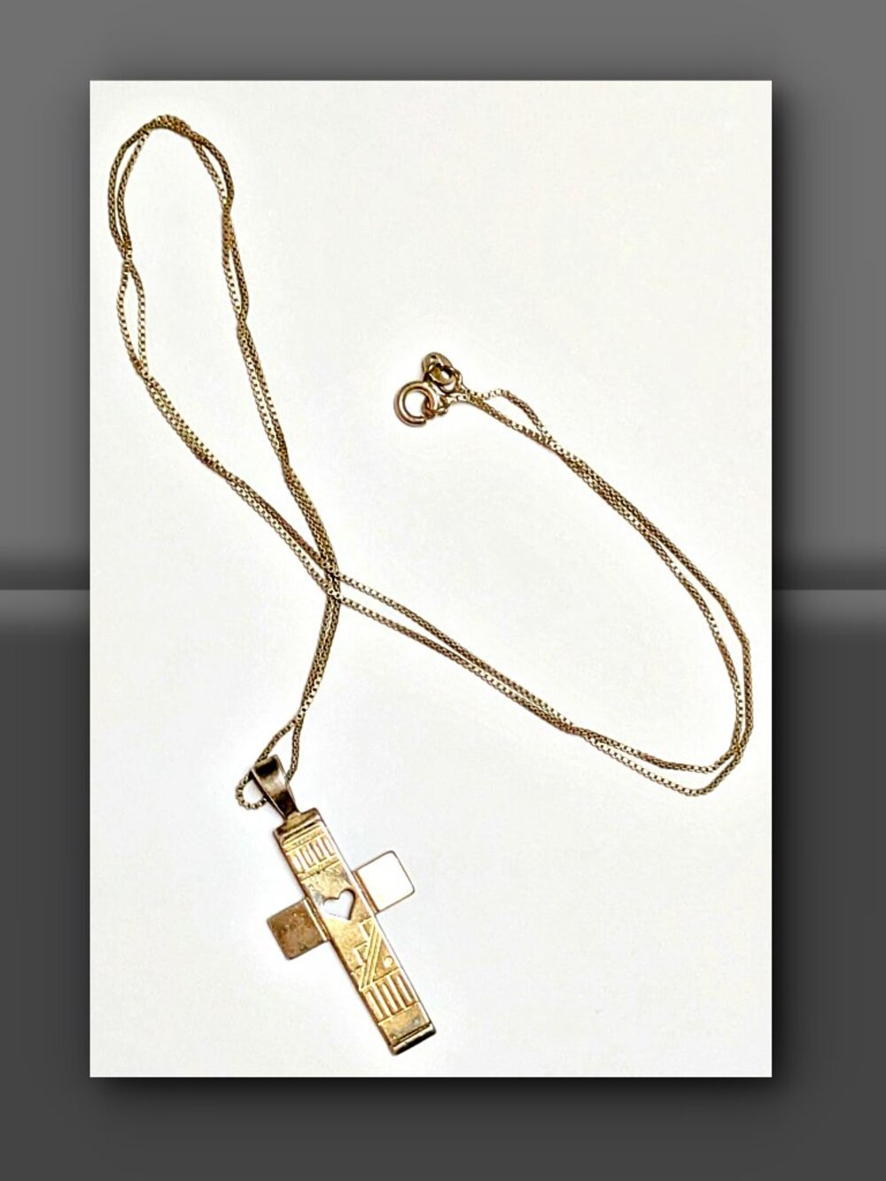 Artisan Sterling Silver 24” Hand-Hammered Heart Cross Necklace